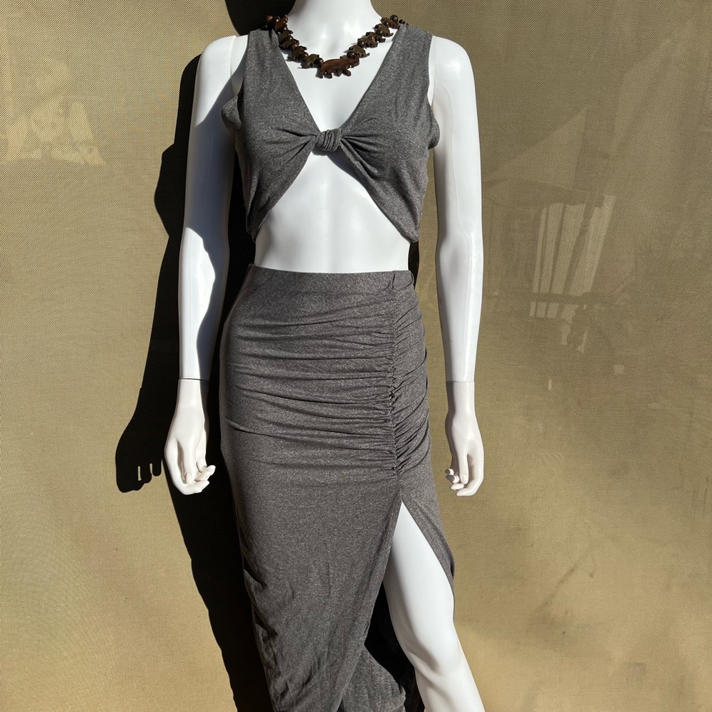 Gray skirt set